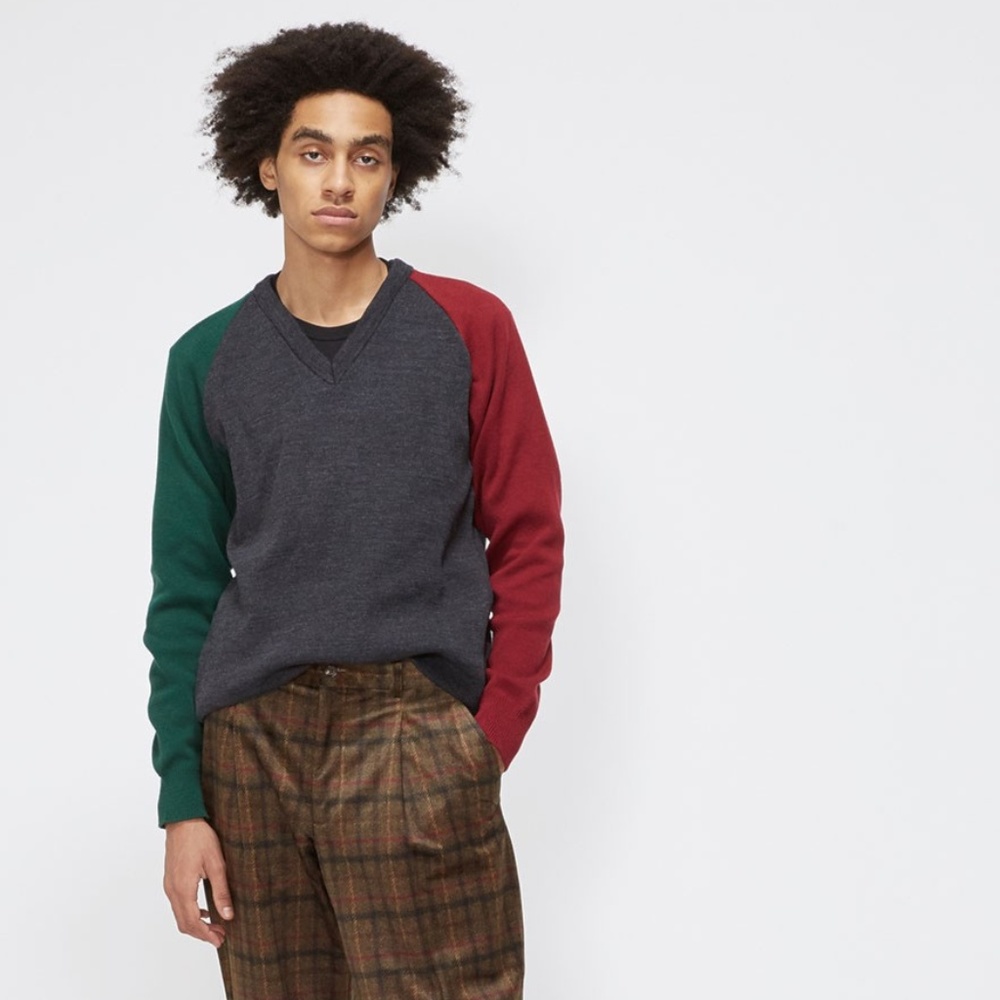 NWT Comme Des Garcons Color Block Sweater M - Picture 2 of 7